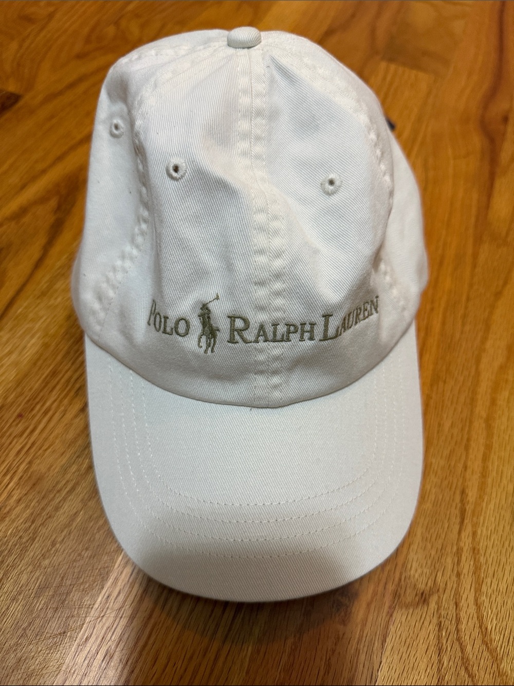 Polo by Ralph Lauren Kids Cream Baseball Cap with Olive Logo